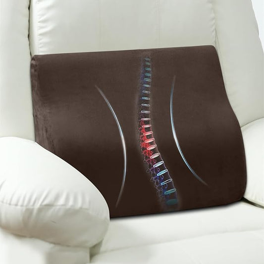 Back Support Pillow for Recliner Chair, Memory Foam Couch Back Cushions Ergonomic Large Lumbar Support Pillow for Lower Back Pain Relief, with Soft Velvet