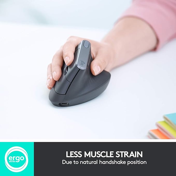 Logitech Mouse MX Vertical, 910-005448 (Renewed)