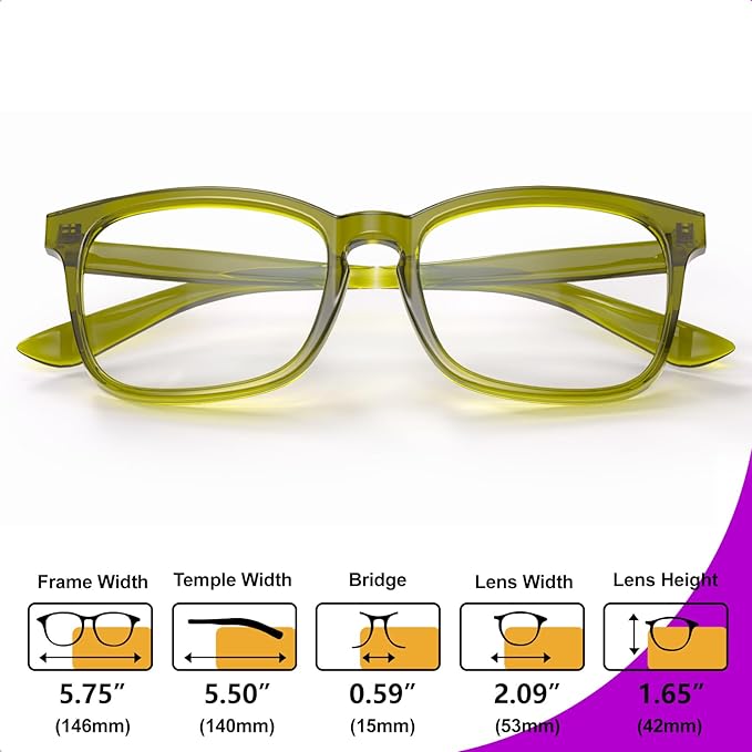 VISOONE Blue Light Blocking Glasses Square with Anti Computer Glare for Gaming Women and Men MONTANA