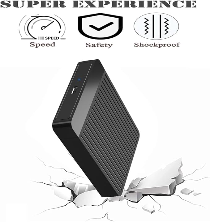 1TB Ultra Slim Portable External Hard Drive 2.5'' HDD USB 3.1 Type-C Storage for PC, Mac, Laptop