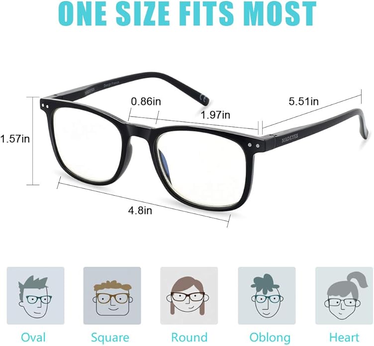 AOSM Blue Light Glasses for Men & Women,Gaming glasses Anti-Glare UV400 Protection,Blue Light Blocking to Relieve Eye Strain