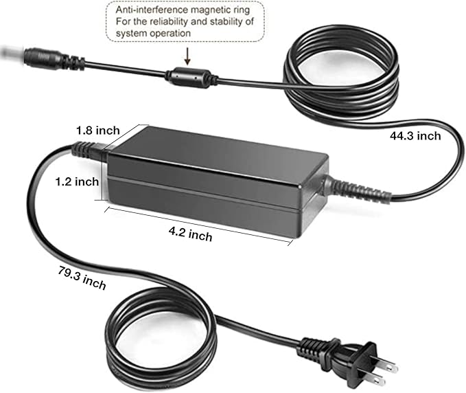AC/DC Adapter Replacement for Ready NAS 104 RN104 RND-4D ReadyNAS RN10400-100NAS RN10442D-100NAS RN10400100NAS 4-Bay Diskless NAS Network Attached Storage Power Supply Cord Charger