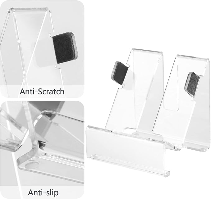 Acrylic Mouse Holder Stand, Desktop Vertical Mount Stand Base for Wired and Wireless Mouse, Universal Computer Mouse Display Stand PC Gaming Mouse Organizer Holder - Clear