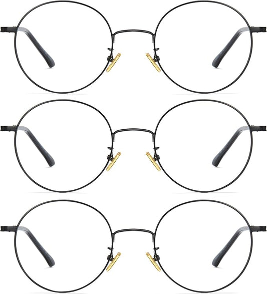 Cyxus Blue Light Glasses for Men and Women, Round Metal Frame Computer Eyeglasses for Office, Gaming, Reading 8090