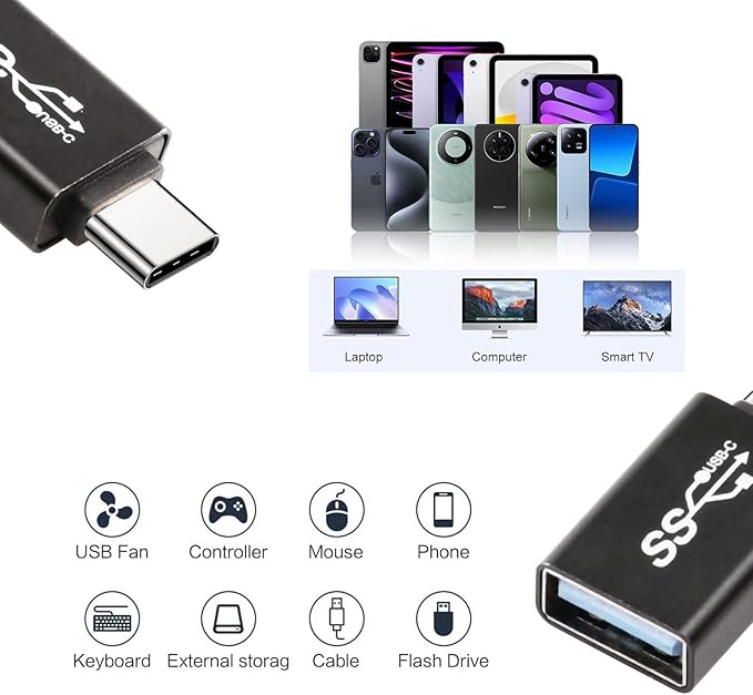 𝟒𝐏𝐚𝐜𝐤 𝐔𝐩𝐠𝐫𝐚𝐝𝐞𝐝 Usb3.1 to USB C Adapter.USB Type C Male to USB 3.1 Female OTG Converter.Usbc to USB Adapter for iPhone 15 Pro Max Plus,MacBook Pro Air,Samsung Galaxy,ipad