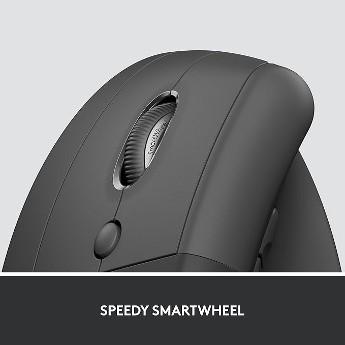 Logitech Lift for Business Left, Vertical Ergonomic Mouse - Left-Handed, Wireless, Bluetooth or Secured Logi Bolt USB, Quiet clicks, Globally Certified, Windows/Mac/Chrome/Linux - Graphite