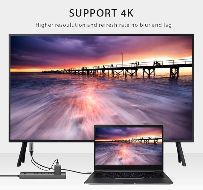 USB C to HDMI Adapter with USB Cable, Type c to HDMI Adapter 4K 30Hz Compatible with MacBook 2018 iPad Pro,iMac,ChromeBook Pixel,Galaxy S9 Note9 S10 Surface Book Pro- 6.6FT (6.6FT, Red)