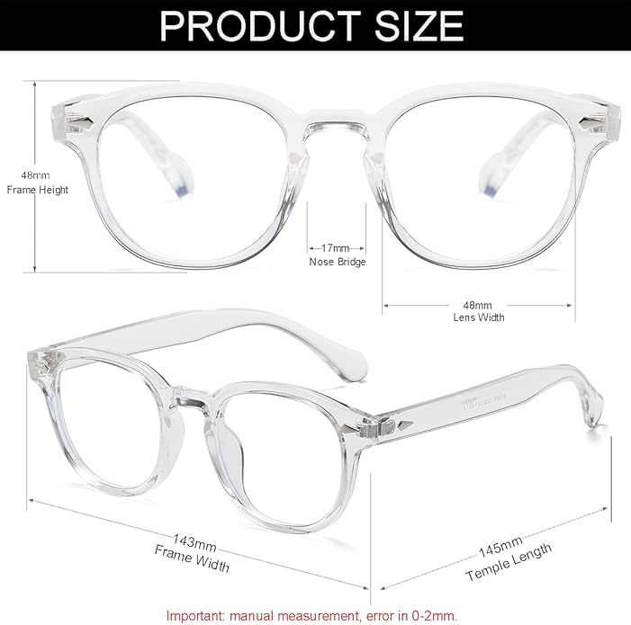 NIDOVIX Retro Round Blue Light Blocking Glasses for Men Women, Vintage Frame Non-prescription Computer Reading Eyeglasses