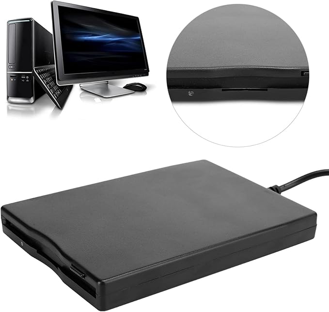 3 5" USB External Floppy Disk Drive, Portable Floppy Drive, 1 44 MB FDD for PC Window 2000/XP/Vista/7/8, No Extra Driver Required, Plug and Play, USB External Floppy Disk Drive Portable 1 44 MB FD