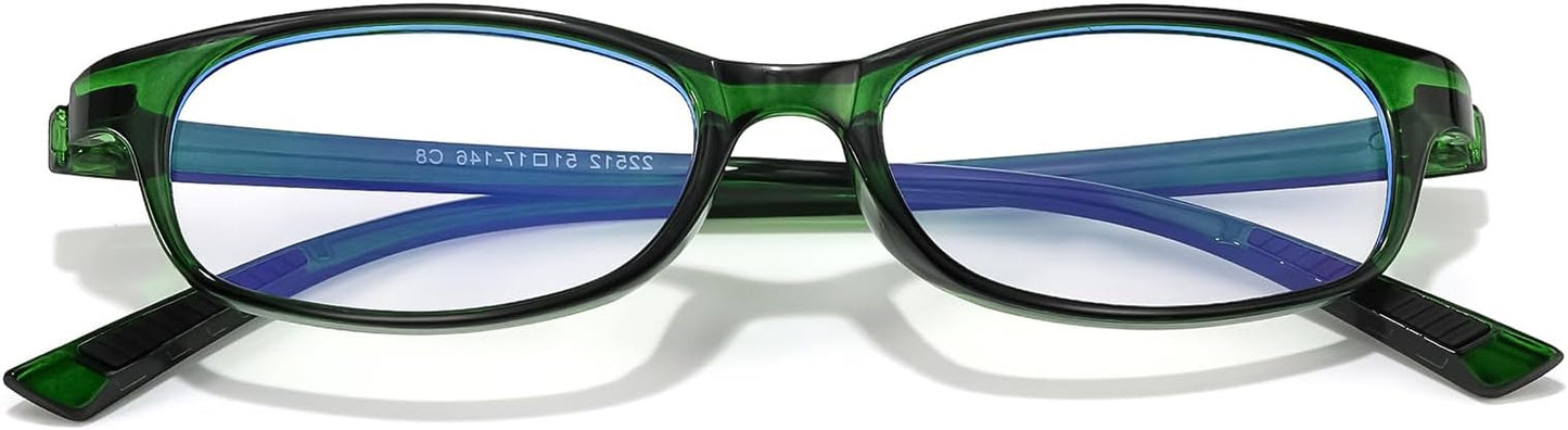 SODQW Office-Siren Blue Light Glasses for Women, Rectangle Frame, Y2K Small Eyewear, Anti Eyestrain Computer Glasses