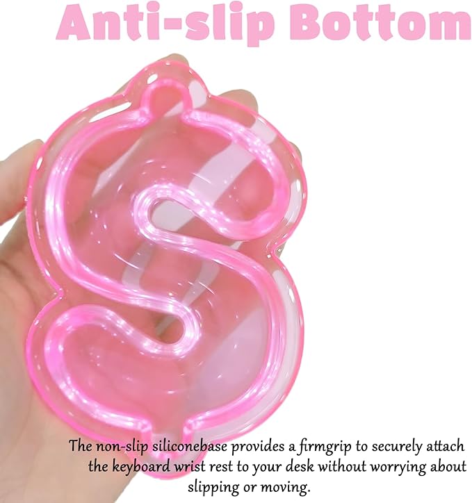 Gel Wrist Rest for Mouse Transparent Pink US Dollar Elbow Pad Cushion Ergonomic Cute Clear Cool Money Cash Bill Mouse Wrist Pad Silicone Wrist Support for Computer Keyboard Gaming Office Hand Pillow