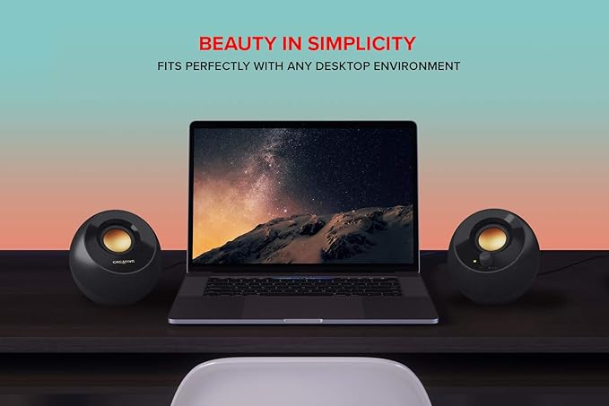 Creative Pebble Plus 2.1 USB-Powered Desktop Speakers with Powerful Down-Firing Subwoofer and Far-Field Drivers, Up to 8W RMS Total Power for Computer PCs and Laptops (Black)