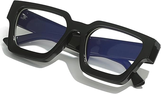 AIEYEZO Square Thick Frame Glasses for Women Men Fashion Blue Light Glasses Trendy Chic Computer Eyeglasses