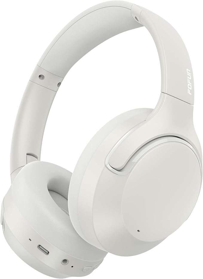 T-fun Active Noise Cancelling Headphones, 65H Bluetooth Headphones, Custom EQ via App Headphones Wireless with Mic, Bluetooth 6.0 Foldable Lightweight Headsets for Commuting Travel Work Home