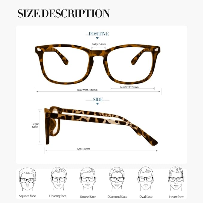 NZKNP Blue Light Glasses for Woman Men,Blue Light Blocking Glasses,Clear Glasses