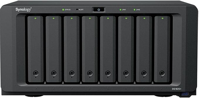 DS1825+ 8-Bay NAS Server Combo with 32TB (8 x4TB) HDD, 8GB DDR4 ECC RAM, Dual 2.5GbE LAN
