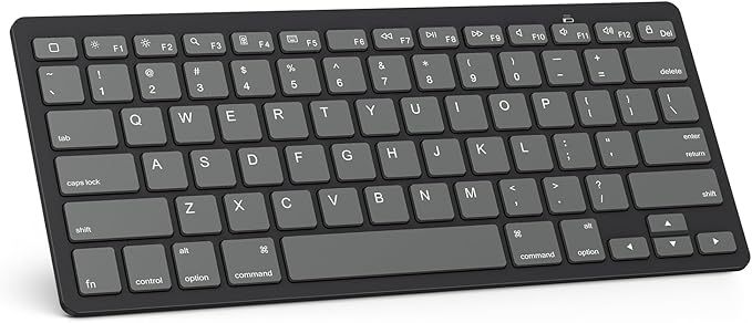 OMOTON Bluetooth Keyboard Compatible with iPad A16 11th 10th Generation, iPad 10.2 (9th/8th/7th), iPad Pro 13/12.9/11 inch, iPad Air/Mini and More iOS Devices, Graphite Black & Gray