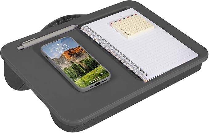 LAPGEAR Compact Lap Desk – Fits Up to 14″ Laptops – Charcoal – Style No. 43105
