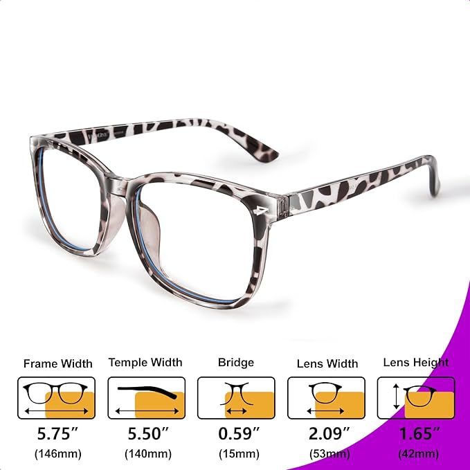 VISOONE Blue Light Blocking Glasses Square with Anti Computer Glare for Gaming Women and Men MONTANA