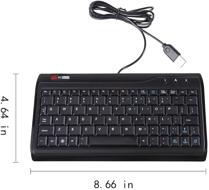 Super Mini Wired Keyboard, MCSaite Full Size 78 Keys Keypad Small Portable Fit with Professional or Industrial Use for Computer Laptop Mac Notebook