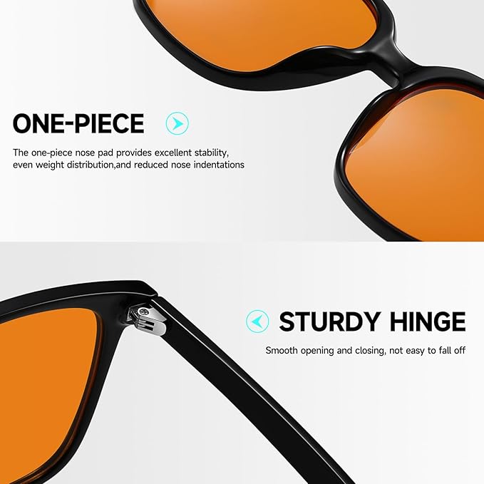 Oversized Square Blue Light Blocking Glasses for Women and Men - Gaming & Computer Anti-Fatigue