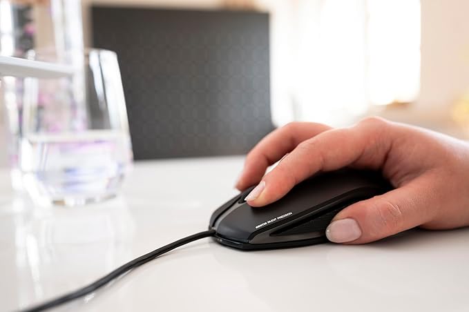 Cherry GENTIX Silent - Corded - Quiet Mouse - No clicking Noise - Rubber Sides - Symmetrical – Black
