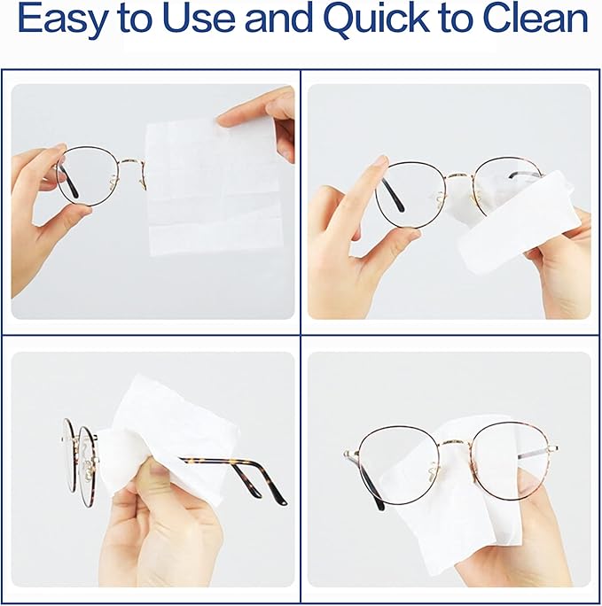 70 Count Lens Wipes for Eyeglasses, Pre-Moistened Individual Wrapped Glasses Wipes Lens Cleaner, with a Carrying Box, Defogging Screen Wipes for Sunglass, Goggles, Camera, Computer, Laptops Screens
