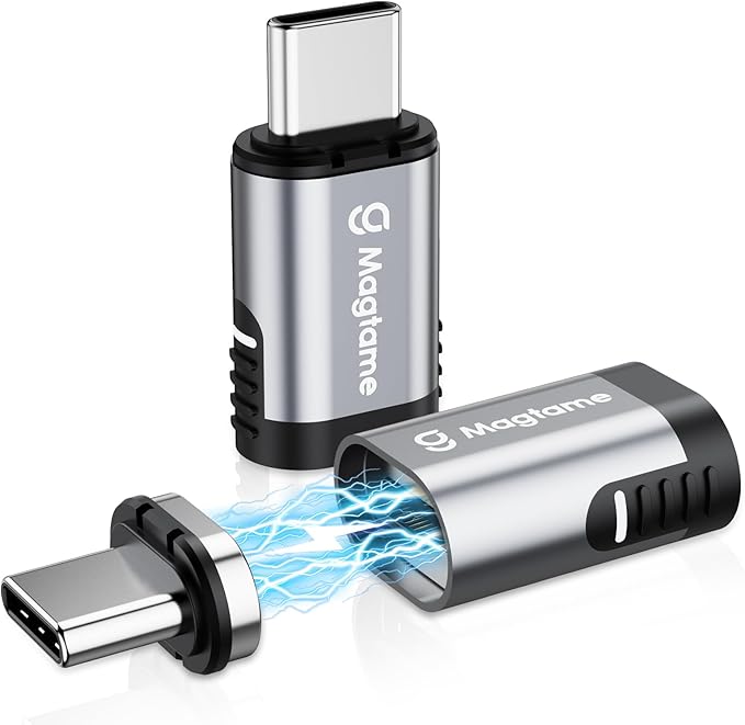Magtame 2Pack 24Pin Magnetic USB C Adapter 240W Straight, (40Gbps and 4K Video) USB C Extender C Male to C Female Adapter, Port Protection for USB 4 Steam Deck, ROG Ally, Laptop, Smartphone