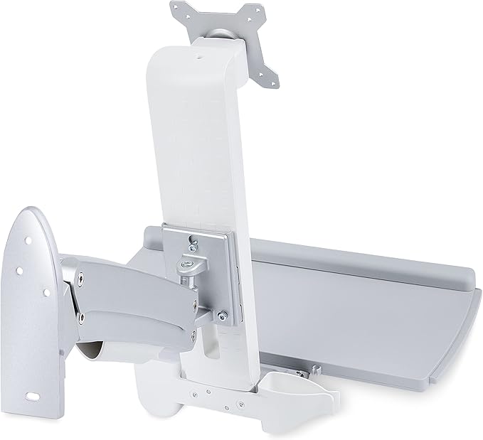 StarTech.com Wall Mount Workstation, Full Motion Sit Stand Desk w/Height Adjustable VESA Monitor Arm & Keyboard Tray, Ergonomic Wall Mounted Computer Workstation, Single Display, TAA