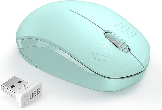 seenda Wireless Mouse for Laptop, 2.4G Noiseless Mouse with USB Receiver - Optical Tracking Portable Computer Mice for Chromebook, PC, Tablet, Windows System, 24 Months Battery Life - Mint Green