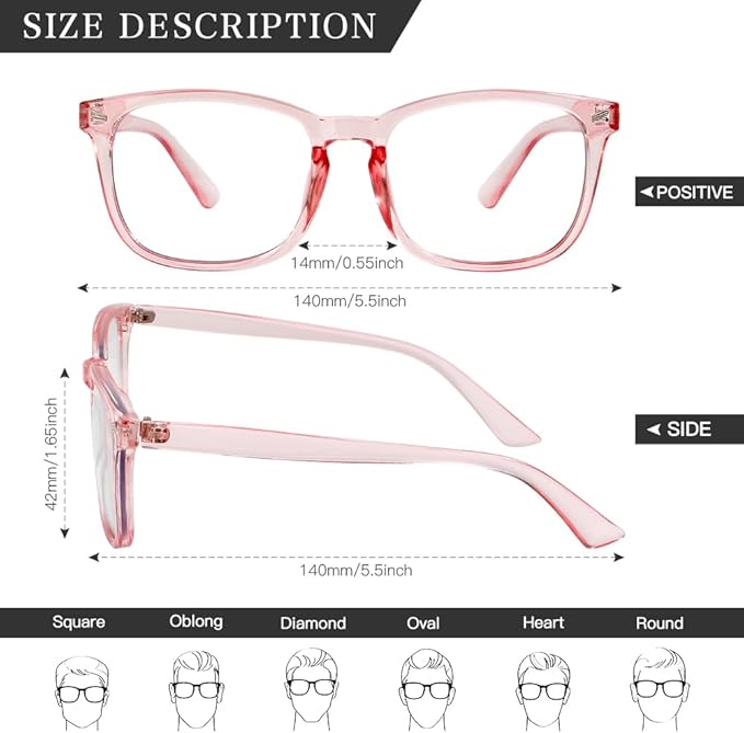 NZKNP Blue Light Glasses for Woman Men,Blue Light Blocking Glasses,Clear Glasses