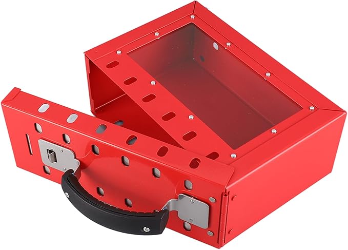 Group Lock Box, Portable Transparent Window Safety Lockout Tagout Box for Office Shopping Mall Home Company