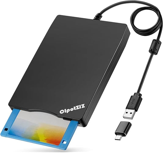 Floppy Disk Reader 3.5 inch External USB A&C Floppy Disc Drive 3 1/2 Floppy Disk Drive/Converter/Player/Reader/Transfer for Laptop Desktop PC Compatible with Windows 11/10 (Frosted Texture)