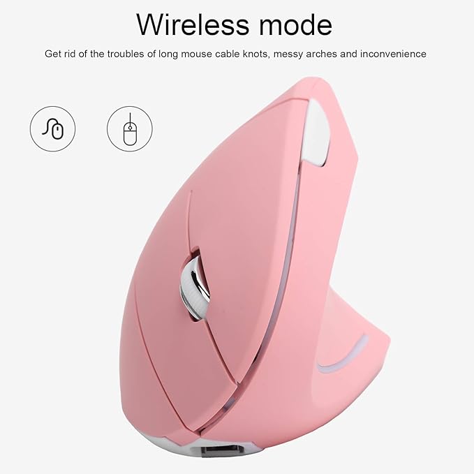 Hilitand Ergonomic Vertical Mouse, 2.4G Optical Game Mouse, RGB Backlight, Adjustable 4-Level 2400DPI, 6 for PC/Laptop Desktop()