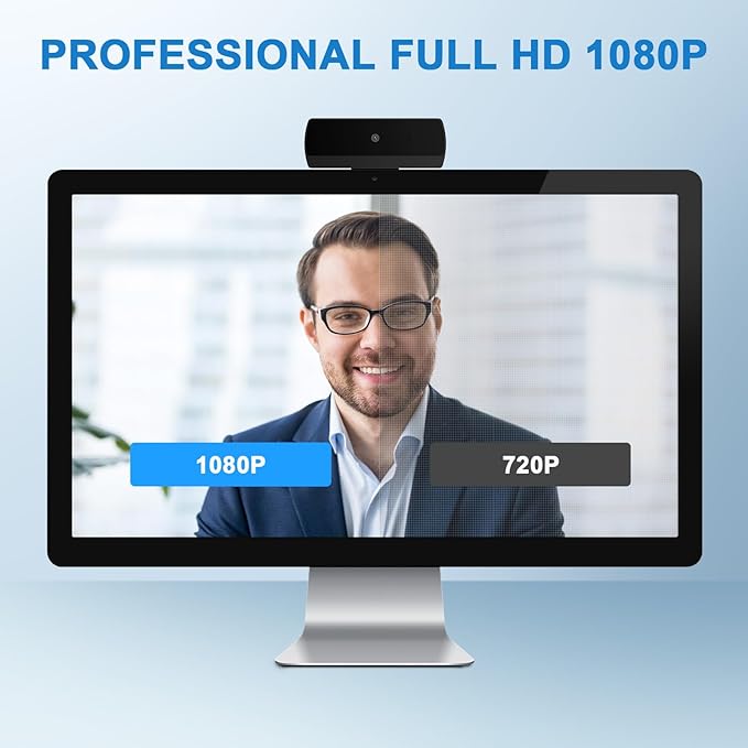 1080P Webcam with Microphone, Full HD Web Camera for Desktop Computer and Laptop USB Computer Camera for PC Pro Streaming Webcam for Zoom/Skype/Teams, Plug and Play PC for Windows &Mac