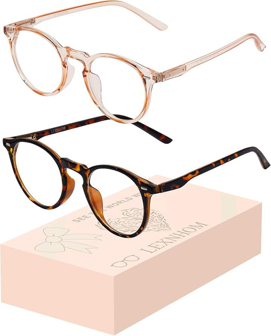 Blue Light Glasses for Woman, Blue Light Blocking Lightweight Round Eyeglasses for Computer TV Gaming Phone Screen,Eye Strain