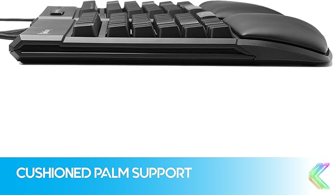 KINESIS Freestyle Edge RGB Plus Split Mechanical Keyboard | Hotswap Linear Switches | RGB | Ergonomic | Detachable Palm Support | Fully Programmable | Mac Keycaps Included | Lift Kit Included