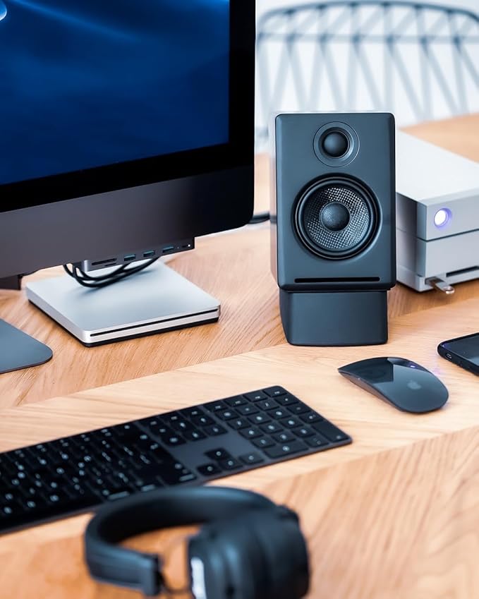 Audioengine A2+ Desktop 24 Bit Wireless Bluetooth Desktop Speakers - 60W Computer Speakers for Music and Gaming
