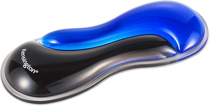 Kensington Slim Duo Gel Mouse Wrist Rest Support Cushion for Low Profile Mice & Trackballs, Ergonomic Mouse Wrist Support for Pain Relief, Comfortable Non-Skid Gel, Blue 7.56" x 2.83" x 0.87" K62439NA