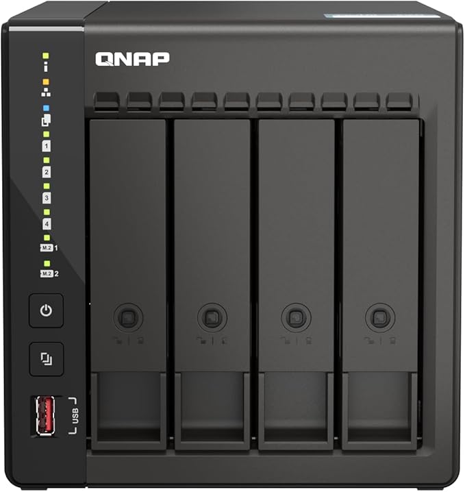 QNAP TS-453E-8G-US 4 Bay High-Performance Desktop NAS with Intel Celeron Quad-core Processor, 8 GB DDR4 RAM and Dual 2.5GbE (2.5G/1G/100M) Network Connectivity (Diskless)