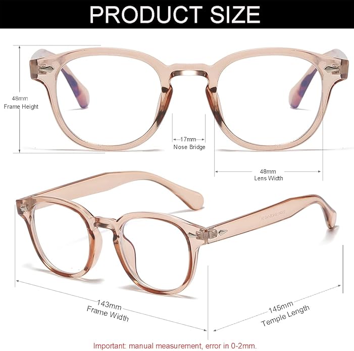 NIDOVIX Retro Round Blue Light Blocking Glasses for Men Women, Vintage Frame Non-prescription Computer Reading Eyeglasses