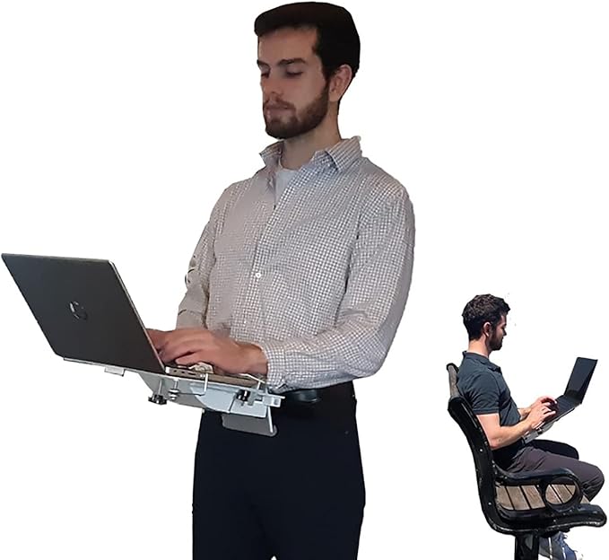 XTOP - Advanced Portable Desk for Laptop Computers, Gravity Defying Mobile Desk for Laptops - for use While Standing, Walking Around, Sitting, Reclining or Lying in Bed (Rose Gold)