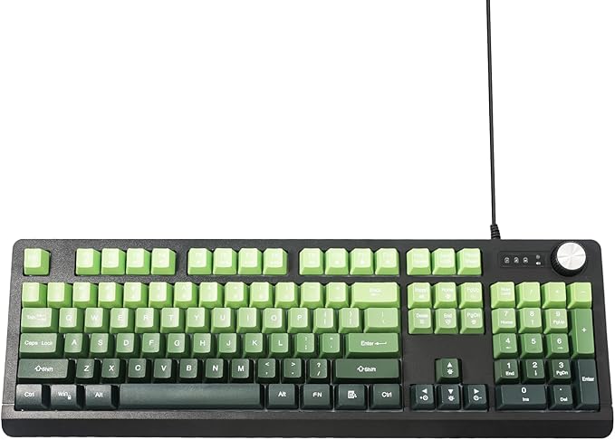 Wired RGB Gaming Membrance Keyboard. 100 Percent Mini Creamy LED Computer Keyboard .Small Ergonomic Clicky Teclado with ABS Backlit Unreplaceable Keycaps. for PC Laptop MAC Gamer. (Green)