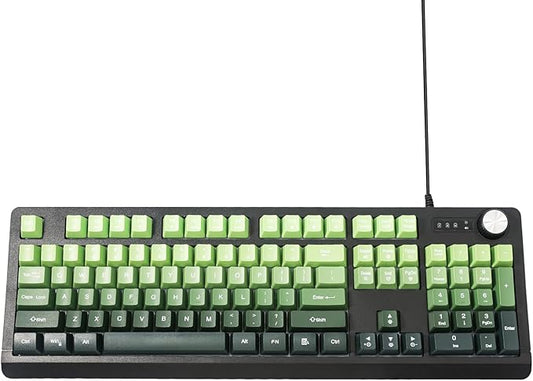 Wired RGB Gaming Membrance Keyboard. 100 Percent Mini Creamy LED Computer Keyboard .Small Ergonomic Clicky Teclado with ABS Backlit Unreplaceable Keycaps. for PC Laptop MAC Gamer. (Green)