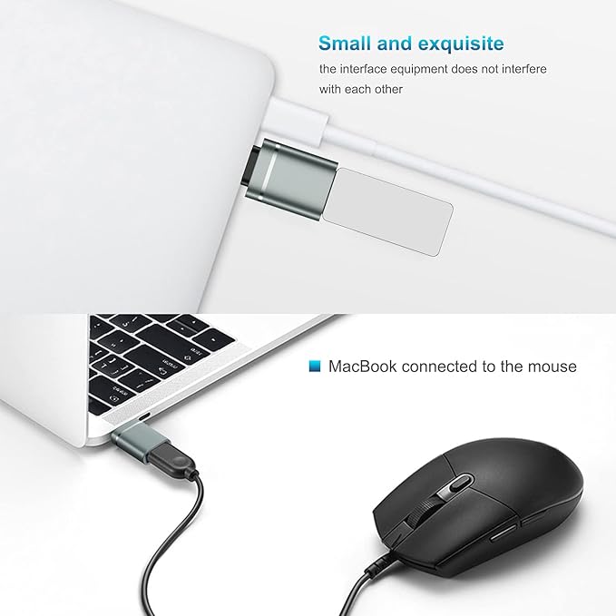 USB C to USB Adapter 3-Pack USB C Male to USB 3.0 Female Adapter Compatibllity for iMac 2021 for iPad Pro 2021 for MacBook Pro 2020 for MacBook Air 2020 and Other Type C or Thunderbolt 3 Devices gray