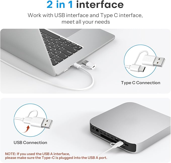 OMOTON Wired Keyboard for Mac Devices ONLY with Dual Interface, Comfortable Typing Angle & Stable Connection, Compatible with MacBook, iMac, Mac mini, PC-Purple