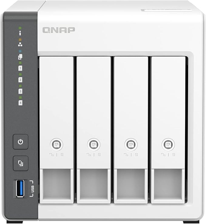 QNAP TS-433-4G-US Storage NAS (2.0GHz 4-core Cortex-A55 ARM/4GB built-in/1x2.5Gigabit Ethernet Port (2.5G/1G/100M)/4BAYS/80TB/TOWER/*NO HDD*)