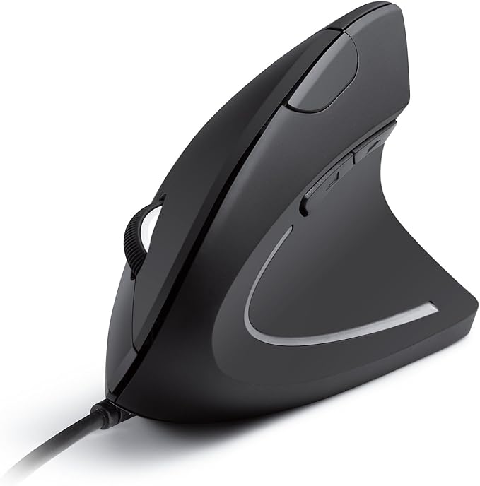 Anker USB Wired Vertical Mouse, Ergonomic Design Mouse for Computer and Laptop, 5 Buttons, 1000/1600 DPI, Optical Technology, USB Corded - Black