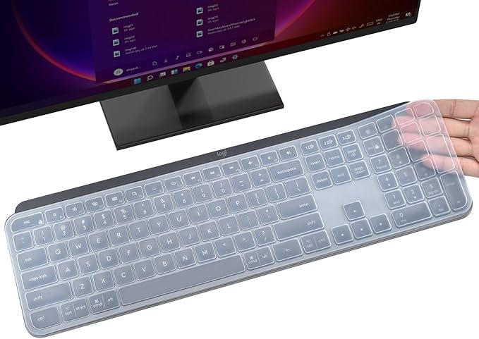 Keyboard Cover Skin for Logitech MX Keys S & MX Keys Advanced Illuminated Wireless Keyboard, Logitech Craft Advanced Wireless Keyboard Protector, (Not Fit MX Keys S for Mac), Clear