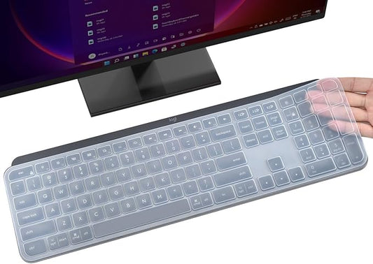 Keyboard Cover Skin for Logitech MX Keys S & MX Keys Advanced Illuminated Wireless Keyboard, Logitech Craft Advanced Wireless Keyboard Protector, (Not Fit MX Keys S for Mac), Clear